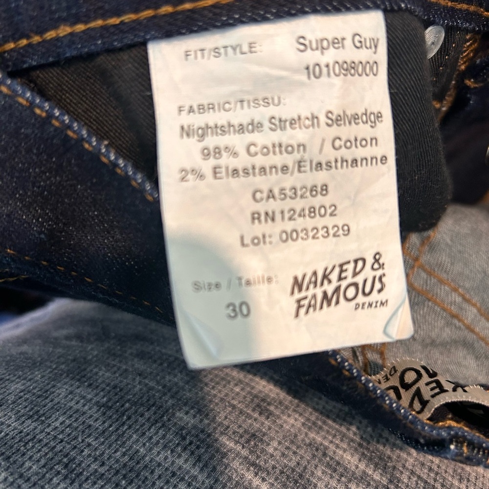 Naked Famous Jeans Super Guy Nightshade Stretch Selvedge Denim 30 - Picture 2 of 6